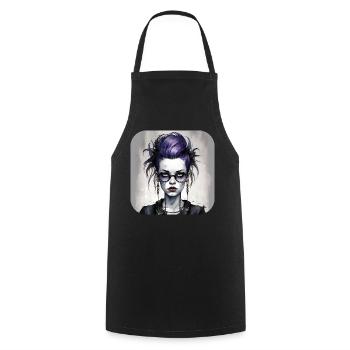 Fille punk gothique cool - Tablier de cuisine - noir - Devant - AI Model Male 185 dark (185cm)