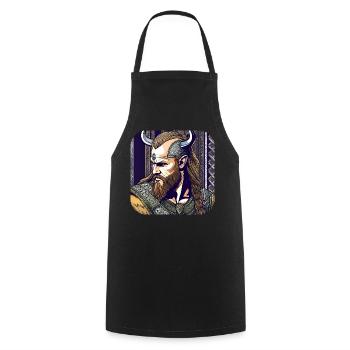 Fier guerrier viking germanique - Tablier de cuisine - noir - Devant - AI Model Male 185 dark (185cm)