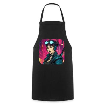 Fille Cyberpunk cool VX - Tablier de cuisine - noir - Devant - AI Model Male 185 dark (185cm)