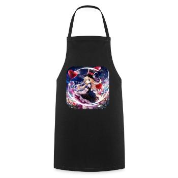 Cool girl with heart - Cooking Apron - black - Front - AI Model Male 185 dark (185cm)
