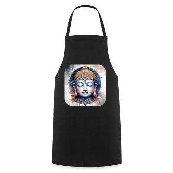 Mystical Spiritual Buddha - Cooking Apron - black - Front - AI Model Male 185 dark (185cm)