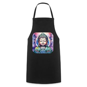 Mystical Spiritual Buddha - Cooking Apron - black - Front - AI Model Male 185 dark (185cm)