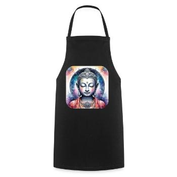 Mystical Spiritual Buddha - Cooking Apron - black - Front - AI Model Male 185 dark (185cm)