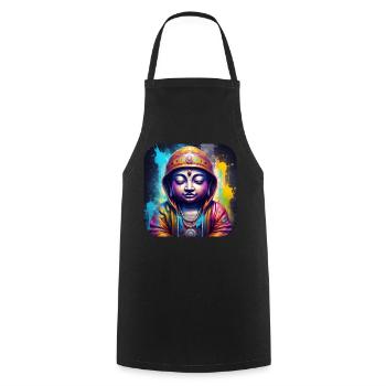 Mystical Spiritual Buddha - Cooking Apron - black - Front - AI Model Male 185 dark (185cm)