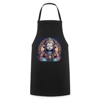 Mystical Spiritual Buddha - Cooking Apron - black - Front - AI Model Male 185 dark (185cm)
