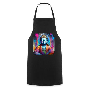 Mystical Spiritual Buddha - Cooking Apron - black - Front - AI Model Male 185 dark (185cm)