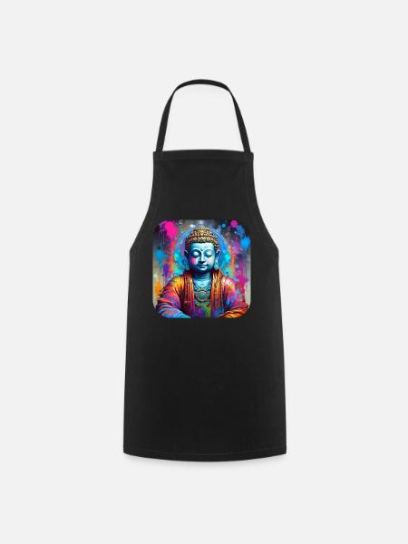 Mystischer spiritueller Buddha - Kochschürze - Schwarz