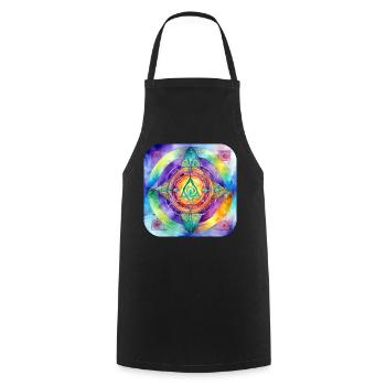 Symbole aux couleurs vives - Tablier de cuisine - noir - Devant - AI Model Male 185 dark (185cm)