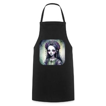 Fille punk gothique cool avec des roses - Tablier de cuisine - noir - Devant - AI Model Male 185 dark (185cm)