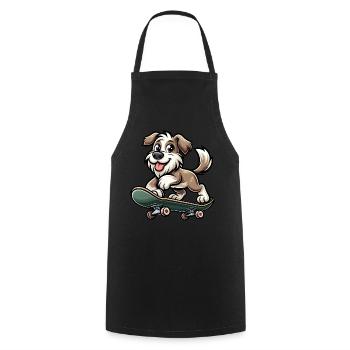 Cute Skater Dog - Kochschürze - Schwarz - Vorne - AI Model Male 185 dark (185cm)
