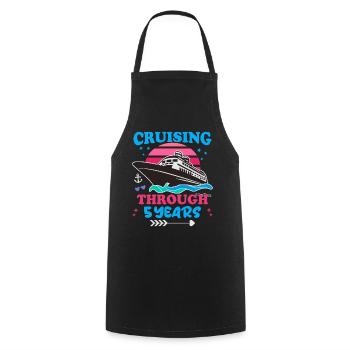 Cruising Through 5 Years Wedding Anniversary - Cooking Apron - black - Front - AI Model Male 185 dark (185cm)