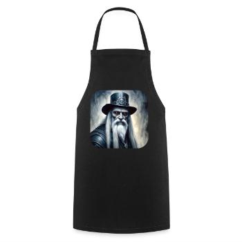 Mystischer Schamane im Steampunkstyle - Kochschürze - Schwarz - Vorne - AI Model Male 185 dark (185cm)