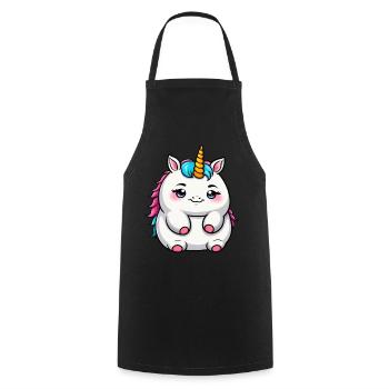 Cute Fat Unicorn - Cooking Apron - black - Front - AI Model Male 185 dark (185cm)