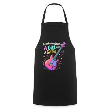 Fille avec la puissance de la guitare - Tablier de cuisine - noir - Devant - AI Model Male 185 dark (185cm)