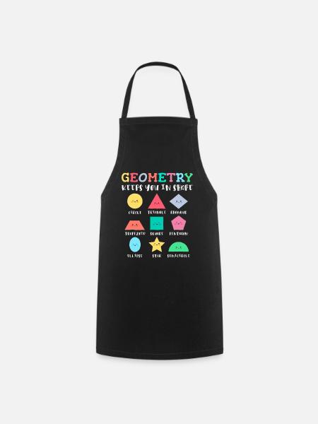 Geometry Shapes with Positive Slogans - Cooking Apron - black