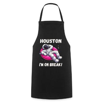Houston, I’m on Break - Relaxing Astronaut - Cooking Apron - black - Front - AI Model Male 185 dark (185cm)