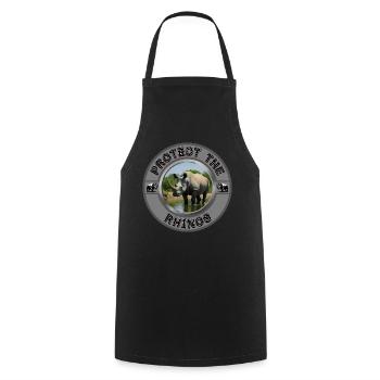 Protect the Rhinos - Cooking Apron - black - Front - AI Model Male 185 dark (185cm)