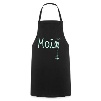 Moin Welcome Moin with Seagull - Cooking Apron - black - Front - AI Model Male 185 dark (185cm)