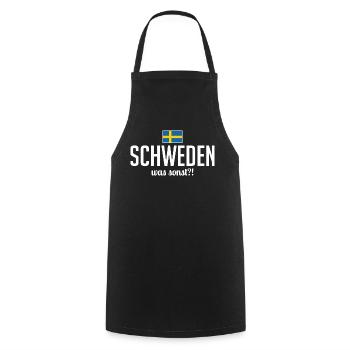Schweden was sonst Spruch Skandinavien - Kochschürze - Schwarz - Vorne - AI Model Male 185 dark (185cm)