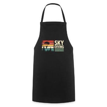 Parachutisme Vintage Rétro Sunset - Tablier de cuisine - noir - Devant - AI Model Male 185 dark (185cm)