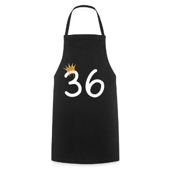 36 - Cooking Apron - black - Front - AI Model Male 185 dark (185cm)