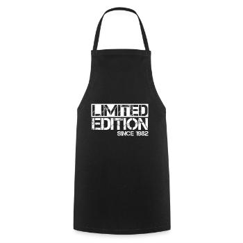 Limited Edition 1982 Birthday birth year birth - Cooking Apron - black - Front - AI Model Male 185 dark (185cm)