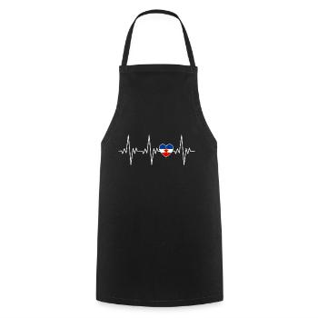 Jugoslawien Yugoslavia Flagge Herz Geschenk - Kochschürze - Schwarz - Vorne - AI Model Male 185 dark (185cm)