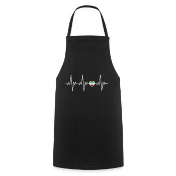 Iran Heartbeat ECG Gift - Cooking Apron - black - Front - AI Model Male 185 dark (185cm)