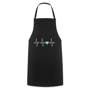 St Lucia Heartbeat ECG Cadeau - Tablier de cuisine - noir - Devant - AI Model Male 185 dark (185cm)