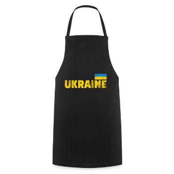 ukraine flag - Cooking Apron - black - Front - AI Model Male 185 dark (185cm)