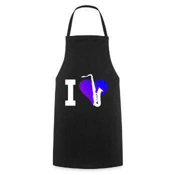 Saxophone Saxophoniste Femmes Hommes Saxophone - Tablier de cuisine - noir - Devant - AI Model Male 185 dark (185cm)