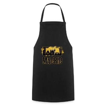 Madrid Espagne Ville Skyline Or Accueil Amour - Tablier de cuisine - noir - Devant - AI Model Male 185 dark (185cm)