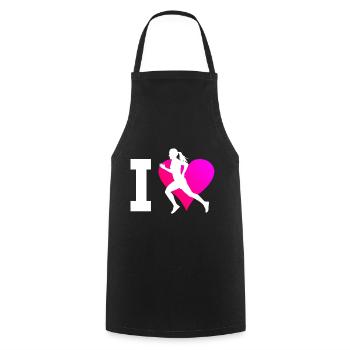 Fitness Running Race Running Women Jogging - Cooking Apron - black - Front - AI Model Male 185 dark (185cm)