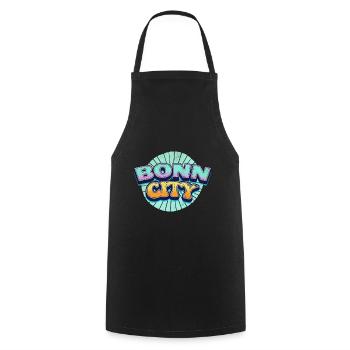 Bonn Germany City Font Pop Art Comic - Cooking Apron - black - Front - AI Model Male 185 dark (185cm)
