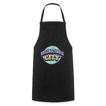 Braunschweig Germany Font Pop Art Comic - Cooking Apron - black - Front - AI Model Male 185 dark (185cm)