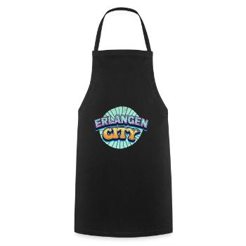 Erlangen Germany City Font Pop Art Comic - Cooking Apron - black - Front - AI Model Male 185 dark (185cm)