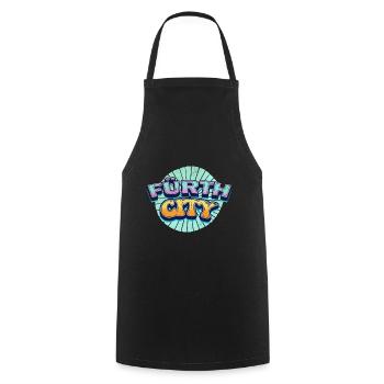 Fuerth Germany City Font Pop Art Comic - Cooking Apron - black - Front - AI Model Male 185 dark (185cm)