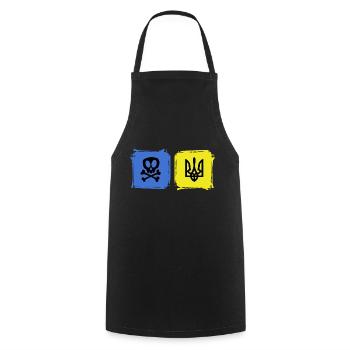 UKRAINE Ukrainian symbol slava ukraini - Cooking Apron - black - Front - AI Model Male 185 dark (185cm)