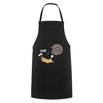 Schnecke oops - Kochschürze - Schwarz - Vorne - AI Model Male 185 dark (185cm)