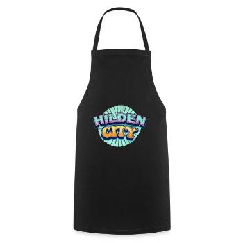 Hilden Germany City Font Pop Art Comic - Cooking Apron - black - Front - AI Model Male 185 dark (185cm)