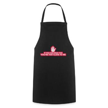 trop près de moi - Tablier de cuisine - noir - Devant - AI Model Male 185 dark (185cm)