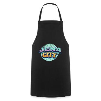 Jena Germany City Font Pop Art Comic - Cooking Apron - black - Front - AI Model Male 185 dark (185cm)