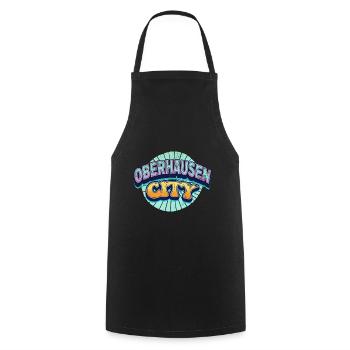 Oberhausen Germany City Font Pop Art Comic - Cooking Apron - black - Front - AI Model Male 185 dark (185cm)