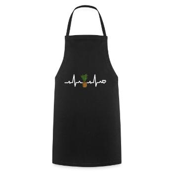 Design élégant d’ananas - Plage de soleil d’été - Tablier de cuisine - noir - Devant - AI Model Male 185 dark (185cm)