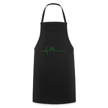 Elektrokardiogramm - Tod - Grün - Kochschürze - Schwarz - Vorne - AI Model Male 185 dark (185cm)
