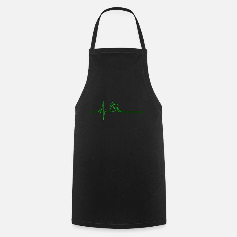 Electrocardiogram - Death - Green - Cooking Apron - black