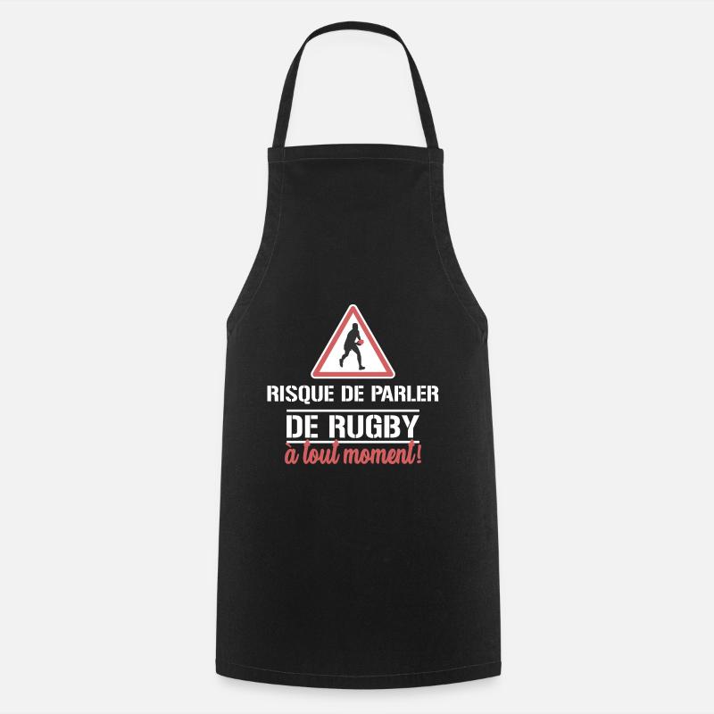 Rugby - risque de parler - Tablier de cuisine - noir