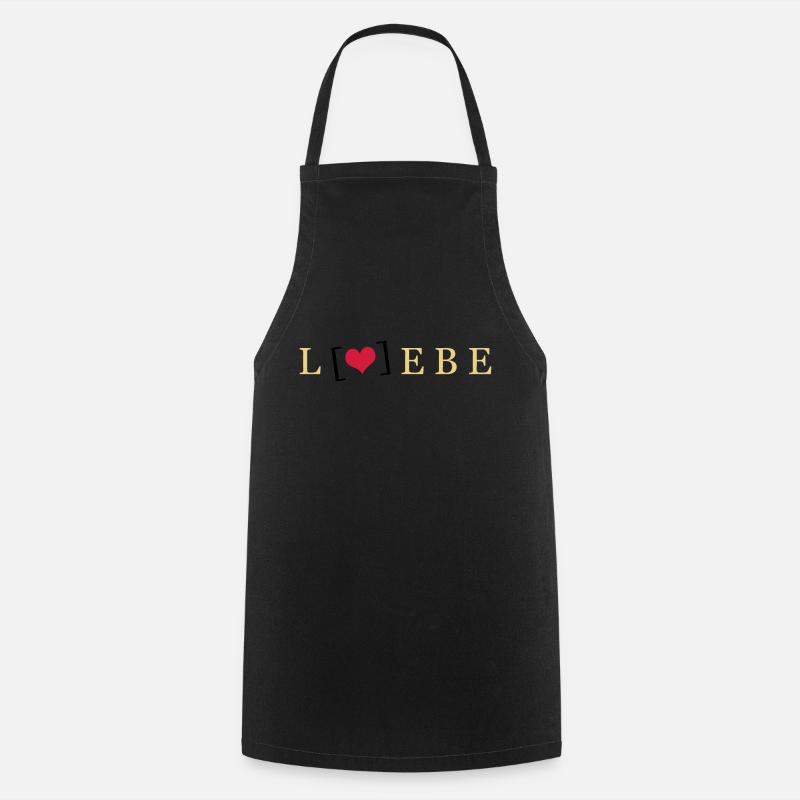 Liebe / Lebe - Kochschürze - Schwarz