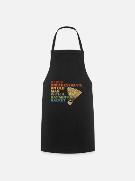Raquette de badminton volant cadeau vieillard - Tablier de cuisine - noir