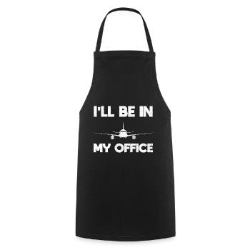 Airplane Pilot Flying Office Cockpit I Gift - Cooking Apron - black - Front - AI Model Male 185 dark (185cm)